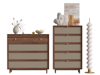 侘寂风玄关柜 边柜 斗柜3d模型 侘寂风玄关柜 边柜 斗柜