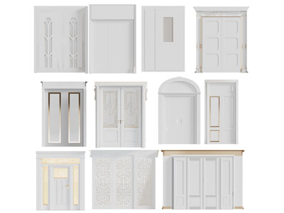 现代双开门 大门 推拉门