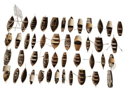 现代小木船 木舟 帆船