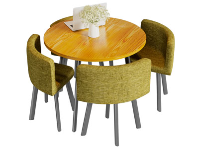 现代圆形商务洽谈桌椅组合3d模型 现代圆形商务洽谈桌椅组合