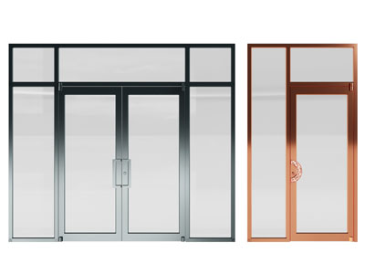 现代办公玻璃大门 平开门