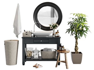 法式洗手台 镜子 浴室柜