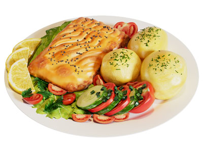 现代西餐鸡排饭 食物