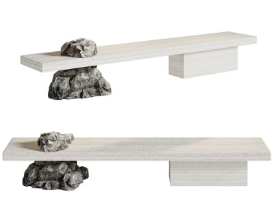 侘寂风户外长凳子