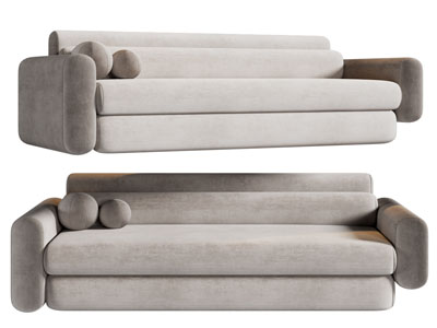 现代布艺多人沙发3d模型 现代布艺多人沙发