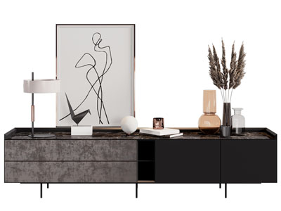 现代电视柜 摆件组合