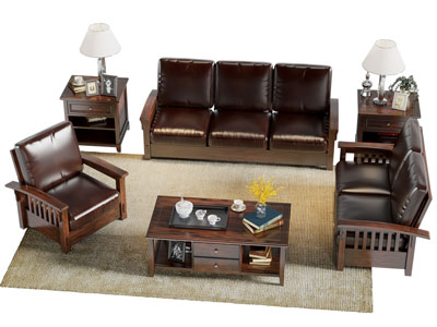 现代中古风多人 双人沙发和茶几组合