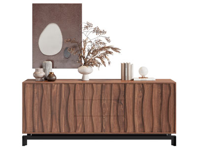 现代中古风玄关柜 边柜 摆件组合3d模型 现代中古风玄关柜 边柜 摆件组合