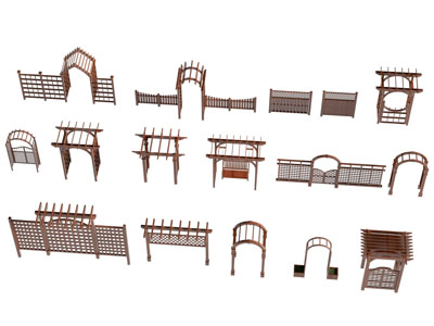 新中式竹编篱笆 围栏 围挡 半截门 庭院门