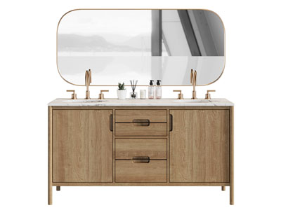 新中式洗手台 镜子 浴室柜