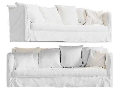 现代奶油风多人沙发3d模型 现代奶油风多人沙发