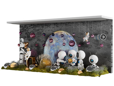 现代庭院宇航员太空主题景观园艺小品