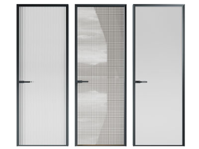 现代夹丝玻璃单开门 平开门 房门
