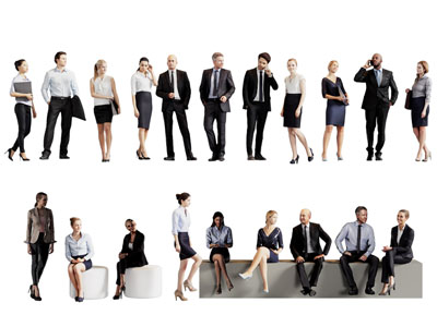 现代职场白领男人 女人 多人 人物3d模型 现代职场白领男人 女人 多人 人物