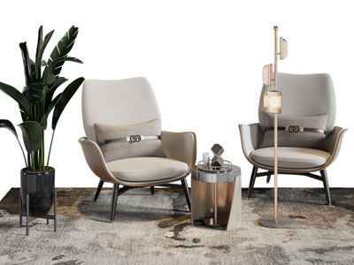 新中式休闲椅子 边几