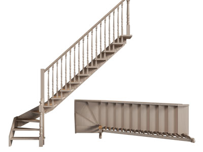 现代实木旋转楼梯3d模型 现代实木旋转楼梯