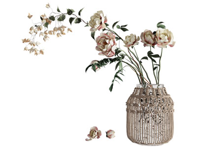 现代花瓶花卉3d模型 现代花瓶花卉