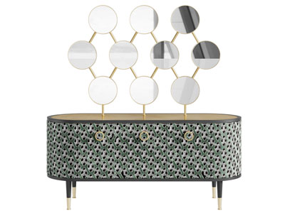 现代轻奢玄关柜 装饰镜子3d模型 现代轻奢玄关柜 装饰镜子