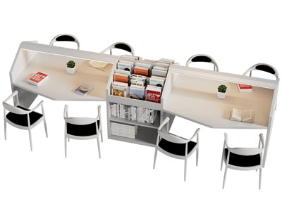 现代阅读桌椅组合 书桌椅3d模型 现代阅读桌椅组合 书桌椅