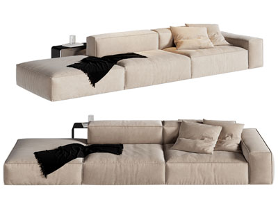 现代布艺多人沙发3d模型 现代布艺多人沙发