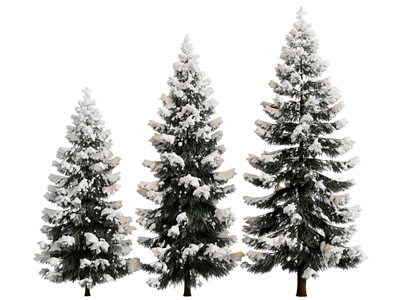 现代被雪盖满了的松树3d模型 现代被雪盖满了的松树