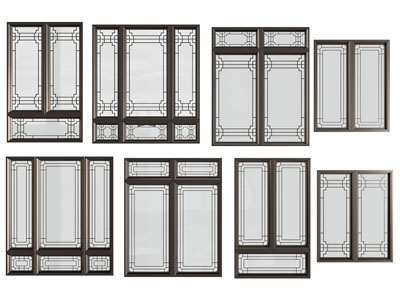 新中式玻璃平开窗户