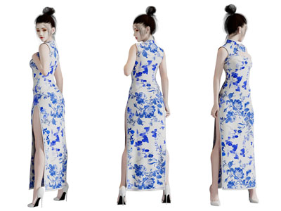 现代穿旗袍的女子 女人 女孩 姑娘 人物3d模型 现代穿旗袍的女子 女人 女孩 姑娘 人物