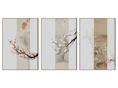 新中式装饰挂画3d模型 新中式装饰挂画
