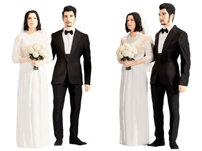 现代新娘新郎 多人 男人女人3d模型 现代新娘新郎 多人 男人女人