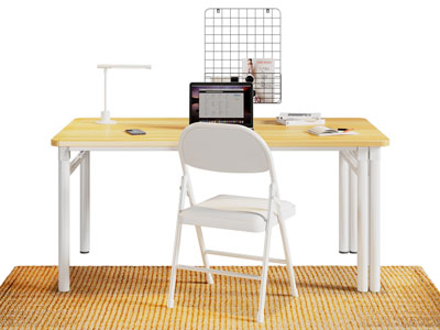 现代书桌椅组合3d模型 现代书桌椅组合
