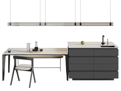 现代吧台餐桌椅组合3d模型 现代吧台餐桌椅组合