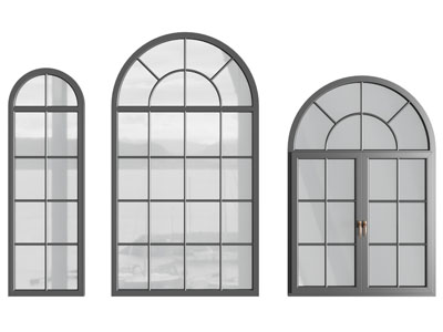 欧式拱形平开窗户