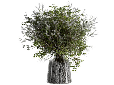 现代花瓶花卉3d模型 现代花瓶花卉