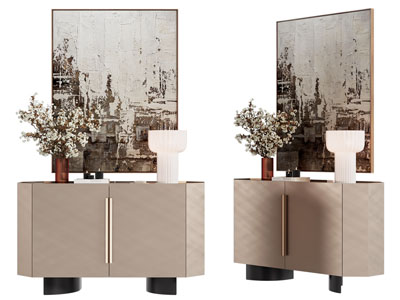 新中式玄关柜 边柜3d模型 新中式玄关柜 边柜