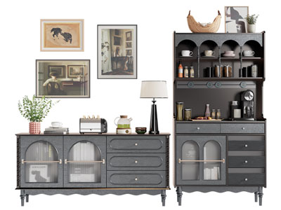 法式玄关柜 餐边柜3d模型 法式玄关柜 餐边柜