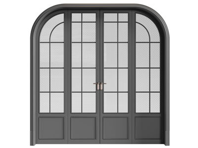 法式拱形双开门 玻璃门