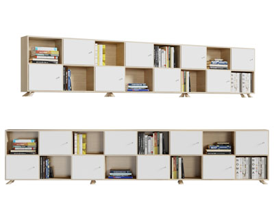 现代实木书柜 矮柜