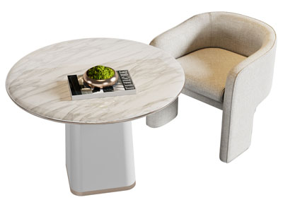 现代商务洽谈休闲桌椅组合3d模型 现代商务洽谈休闲桌椅组合