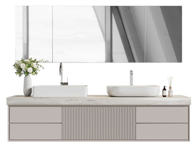 现代双盆洗手台 镜柜 浴室柜