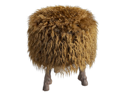 现代毛绒圆形凳子 沙发凳子 换鞋凳