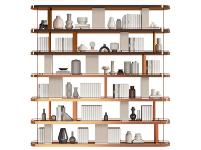 现代轻奢开放式装饰架 书柜