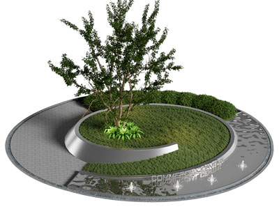 现代城市水景小品