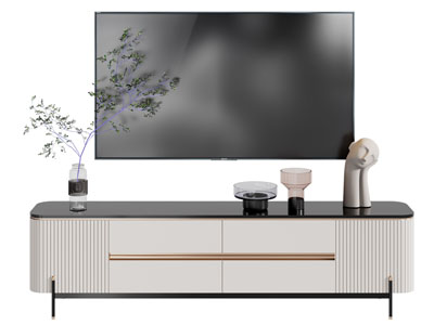 现代轻奢电视柜 电视机