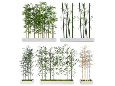 新中式花坛竹子 隔断3d模型 新中式花坛竹子 隔断