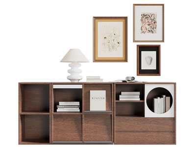 现代中古风书柜 矮柜