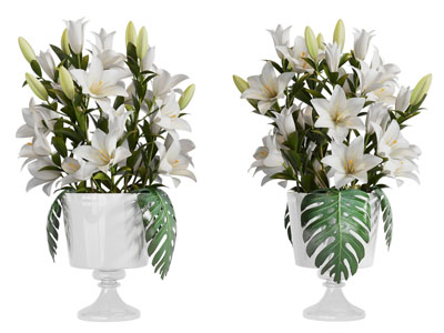 现代酒杯花瓶花卉3d模型 现代酒杯花瓶花卉