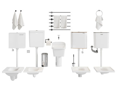 现代抽水马桶 毛巾架 卫浴小件3d模型 现代抽水马桶 毛巾架 卫浴小件