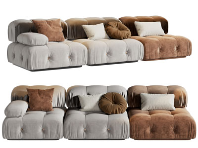 现代多人沙发3d模型 现代多人沙发