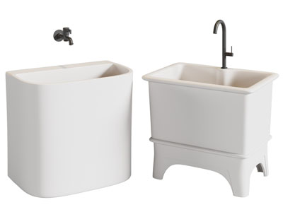 现代陶瓷拖把池 卫浴小件3d模型 现代陶瓷拖把池 卫浴小件