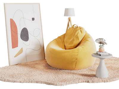 现代懒人沙发 地画3d模型 现代懒人沙发 地画